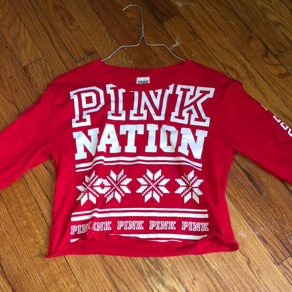 Red Victoria’s Secrets holiday shirt